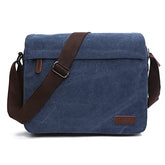 TELOSPORTS Multi-Pocket Messenger Bag Canvas Crossbody Shoulder Bags Vintage Satchel Bag for Travel Work Business